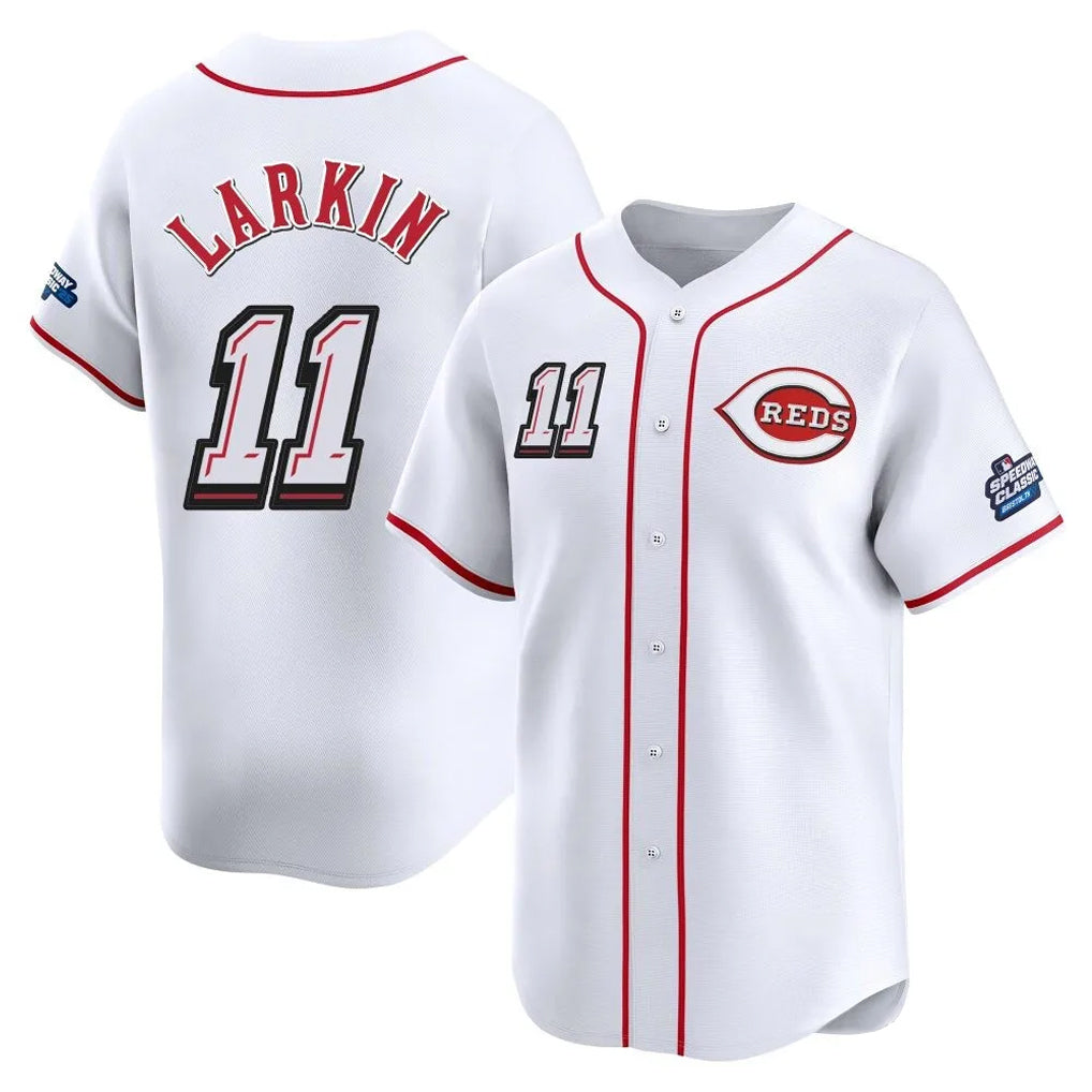 Mdoa C.Reds #11 Barry Larkin Player White Speedway Classic Home Limited Stitched Jerseys
