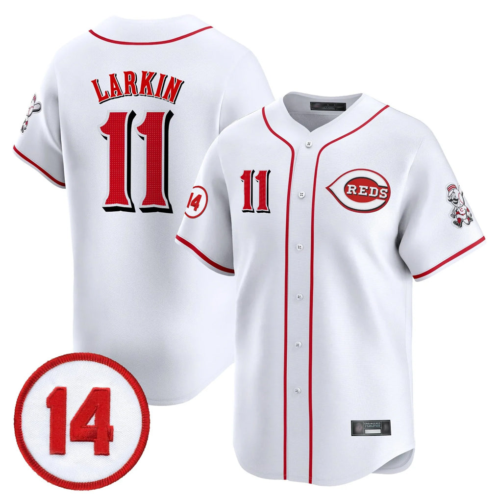 Mdoa C.Reds #11 Barry Larkin Player White Vapor Premier Limited Home Stitched Jerseys