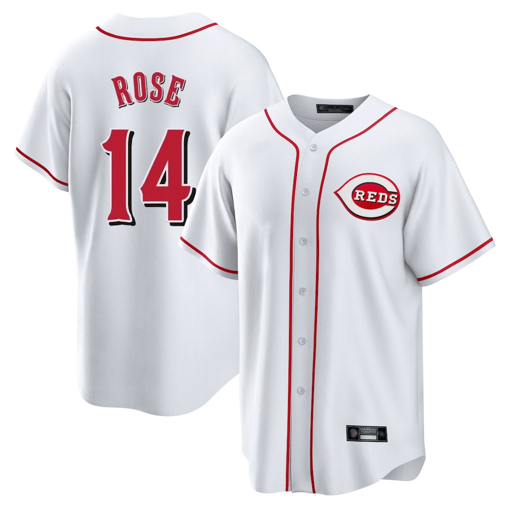 Mdoa C.Reds #14 Pete Rose Player White Game Home Stitched Jerseys