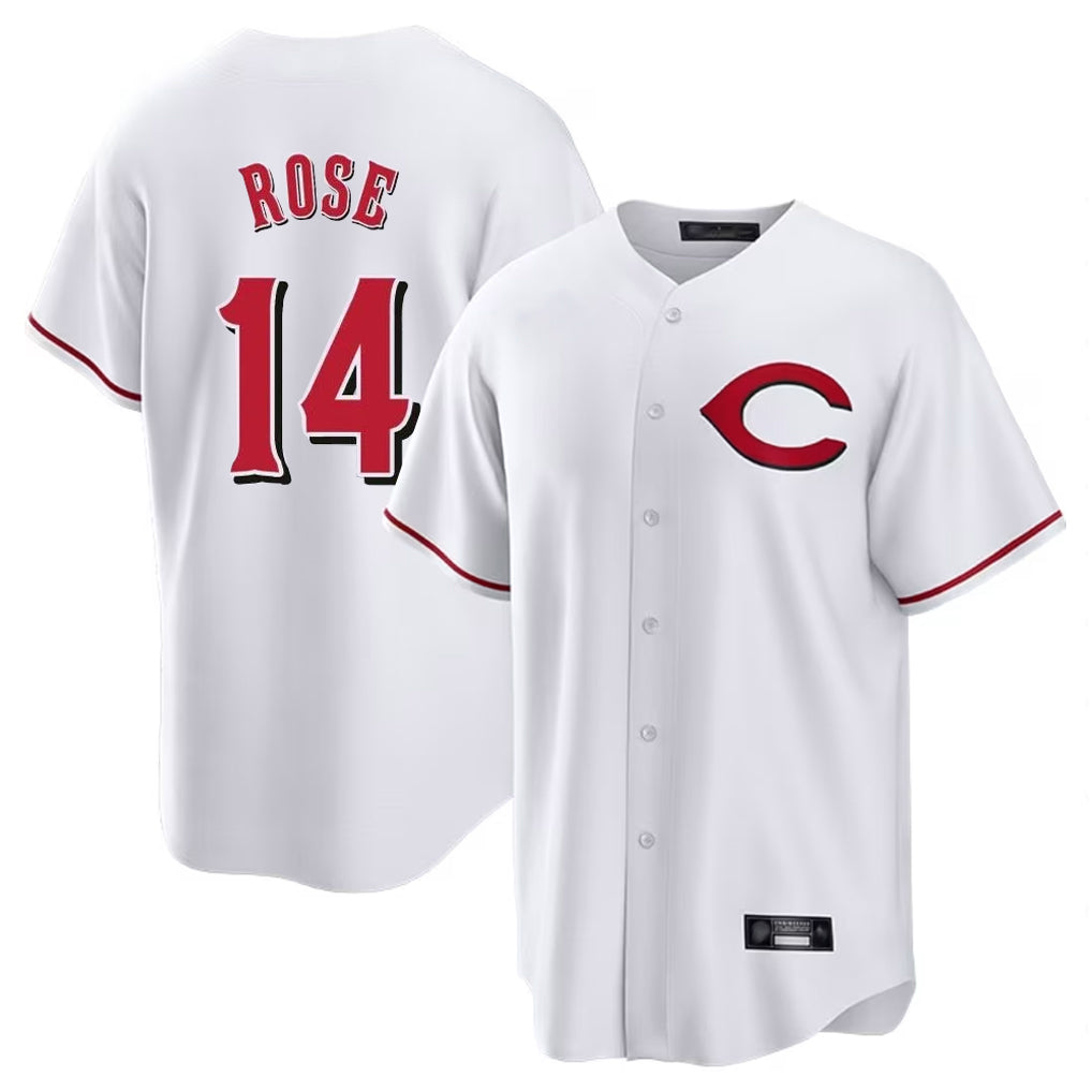 Mdoa C.Reds #14 Pete Rose Player White Home Game Stitched Jerseys