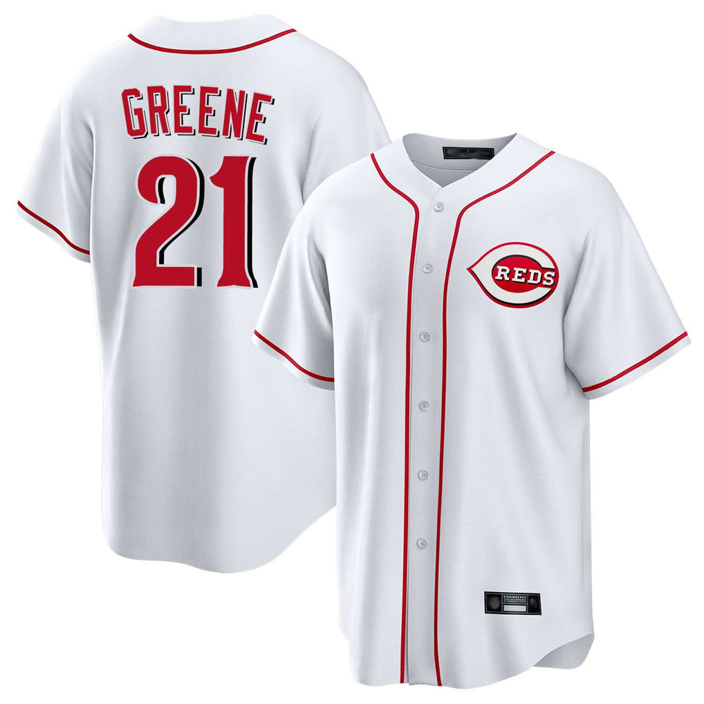 Mdoa C.Reds #21 Hunter Greene Player White Game Home Stitched Jerseys