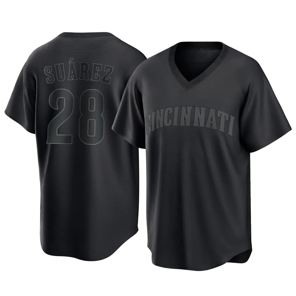 Mdoa C.Reds #28 Eugenio Su¡§¡érez Player Black T-shirt Game Home Stitched Jerseys