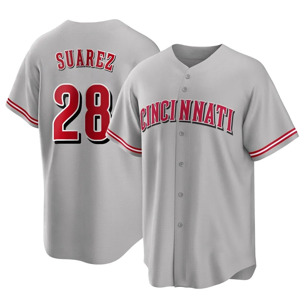 Mdoa C.Reds #28 Eugenio Su¡§¡érez Player Gray Home Game Stitched Jerseys