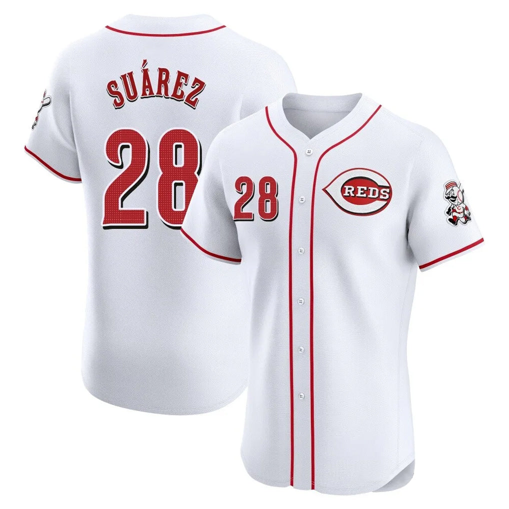 Mdoa C.Reds #28 Eugenio Su¡§¡érez Player White Limited Elite Home Stitched Jerseys