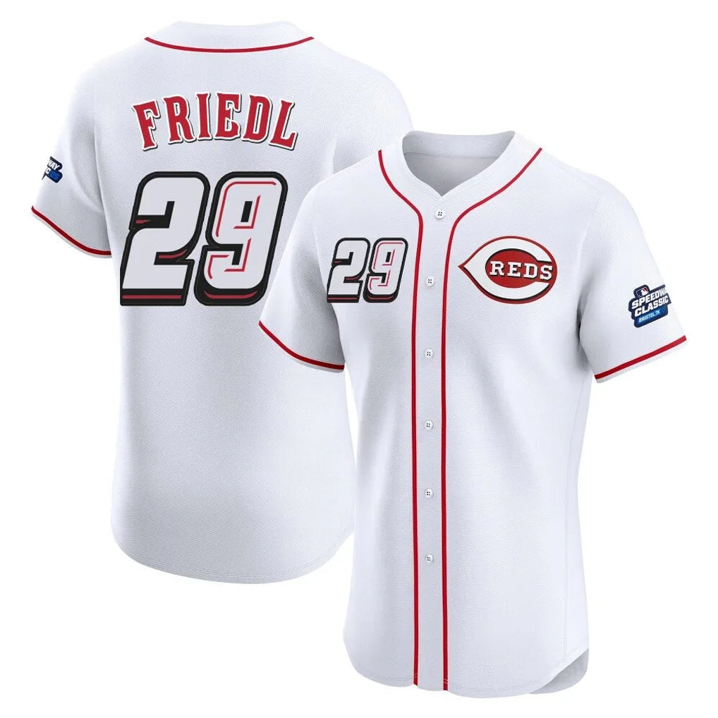 Mdoa C.Reds #29 TJ Friedl Player White Speedway Classic Limited Elite Home Stitched Jerseys