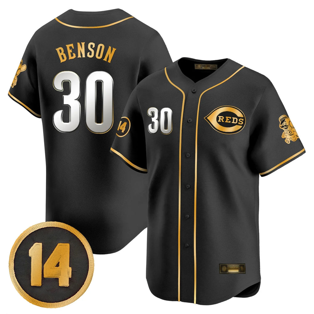 Mdoa C.Reds #30 Ken Griffey Player Black-Gold Vapor Premier Limited Home Stitched Jerseys