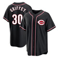 Mdoa C.Reds #30 Ken Griffey Player Black Fashion Out Home Game Stitched Jerseys