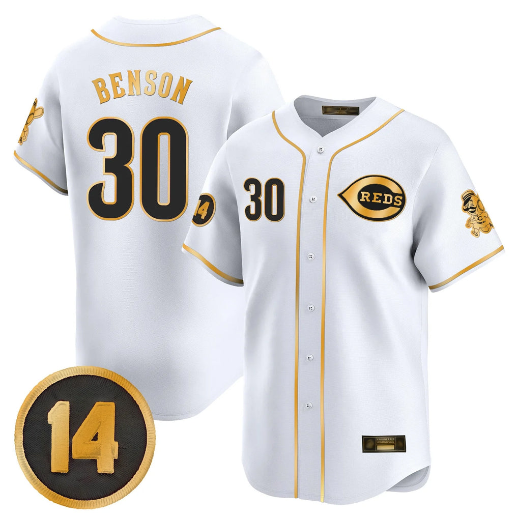 Mdoa C.Reds #30 Ken Griffey Player White-Gold Vapor Premier Limited Home Stitched Jerseys