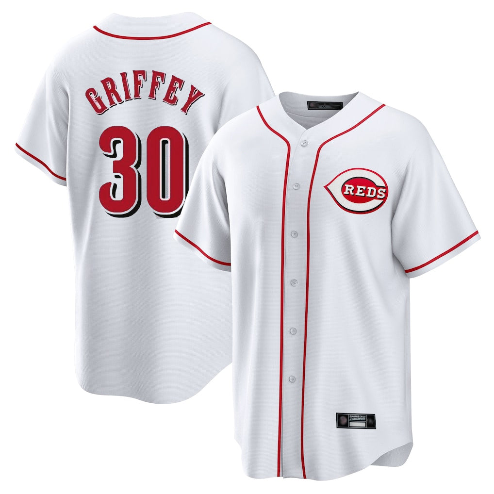 Mdoa C.Reds #30 Ken Griffey Player White Game Home Stitched Jerseys