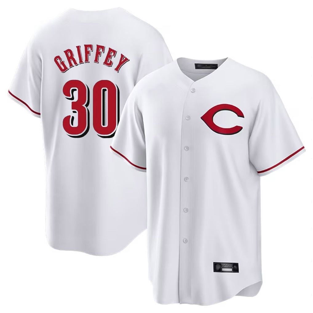 Mdoa C.Reds #30 Ken Griffey Player White Home Game Stitched Jerseys