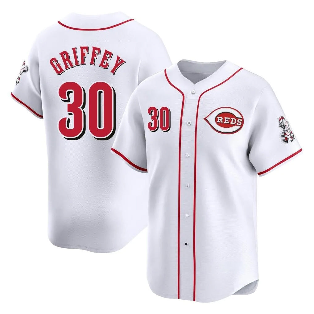 Mdoa C.Reds #30 Ken Griffey Player White Home Limited Stitched Jerseys