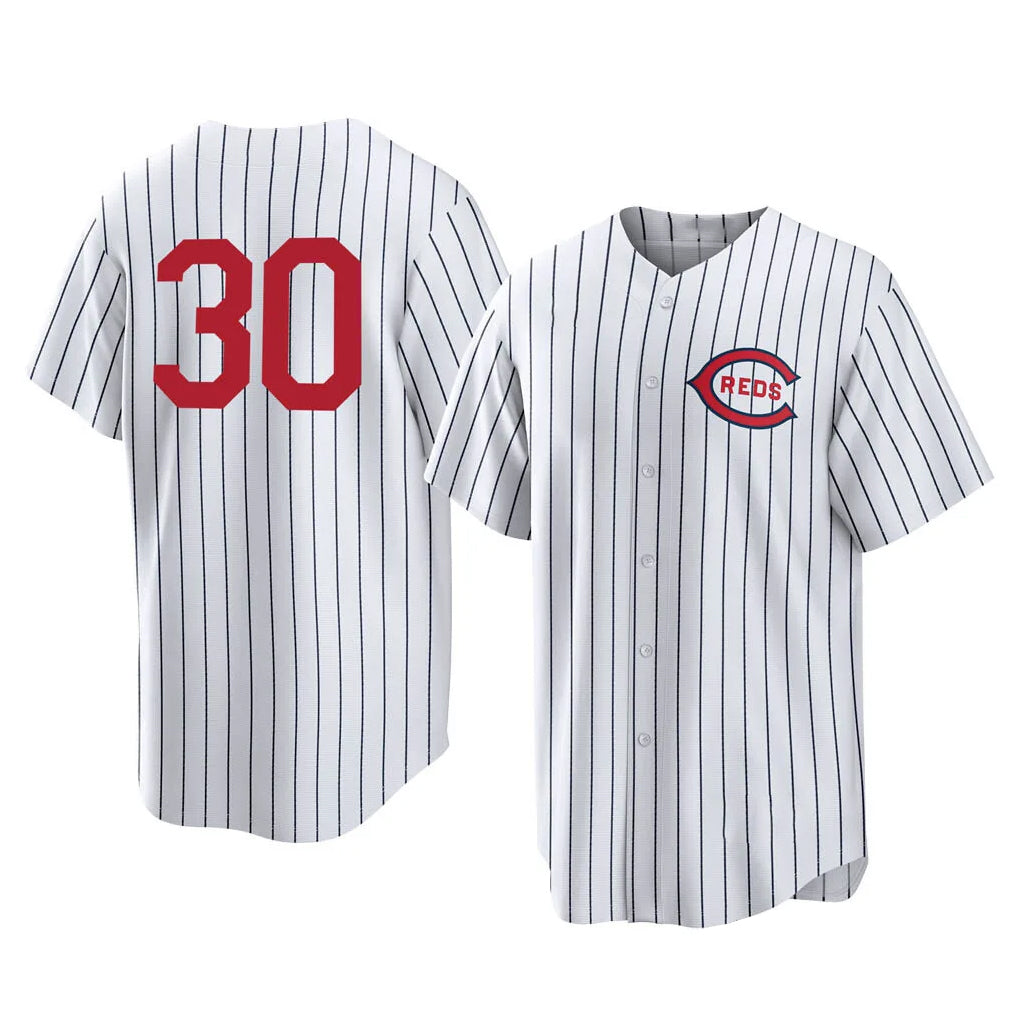 Mdoa C.Reds #30 Ken Griffey Player White Stripe Field of Dreams Game Home Stitched Jerseys