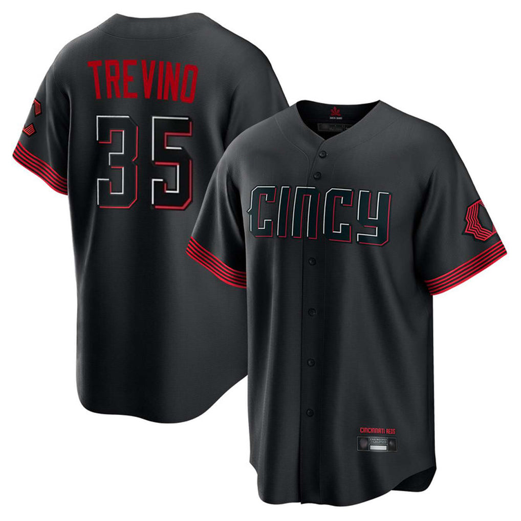 Mdoa C.Reds #35 Jose Trevino Player Black City Connect Home Game Stitched Jerseys
