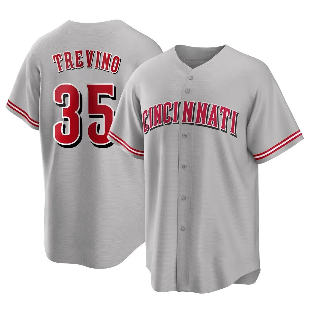 Mdoa C.Reds #35 Jose Trevino Player Gray Home Game Stitched Jerseys