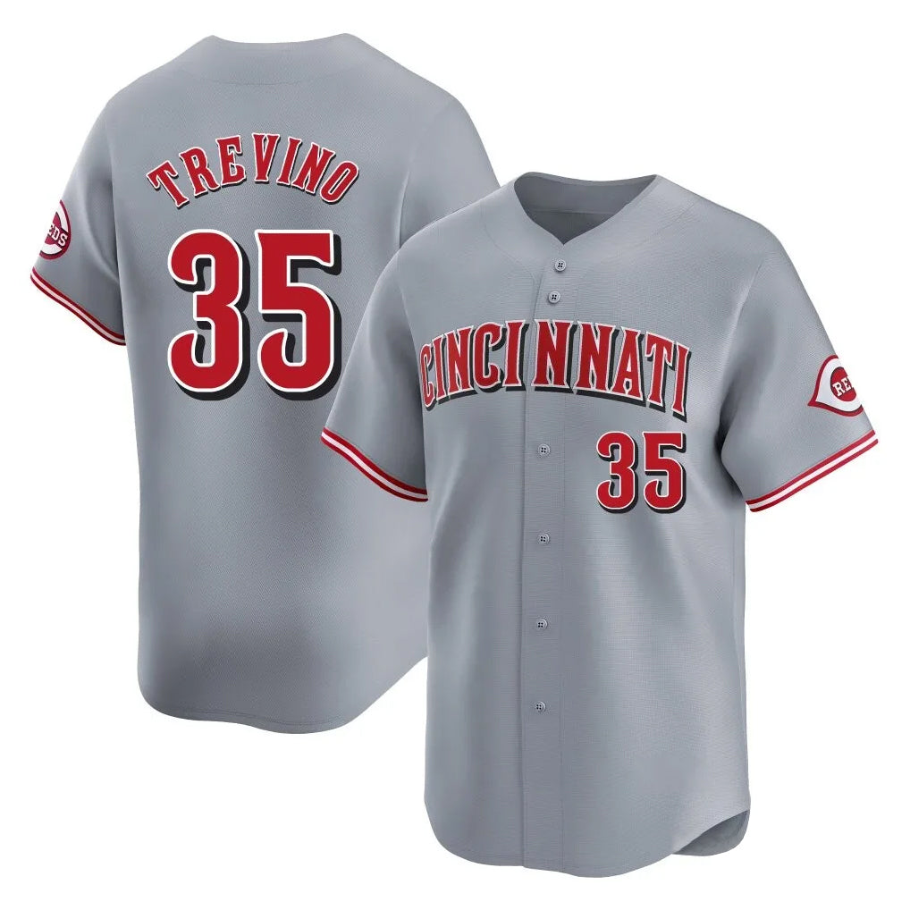 Mdoa C.Reds #35 Jose Trevino Player Gray Home Limited Stitched Jerseys