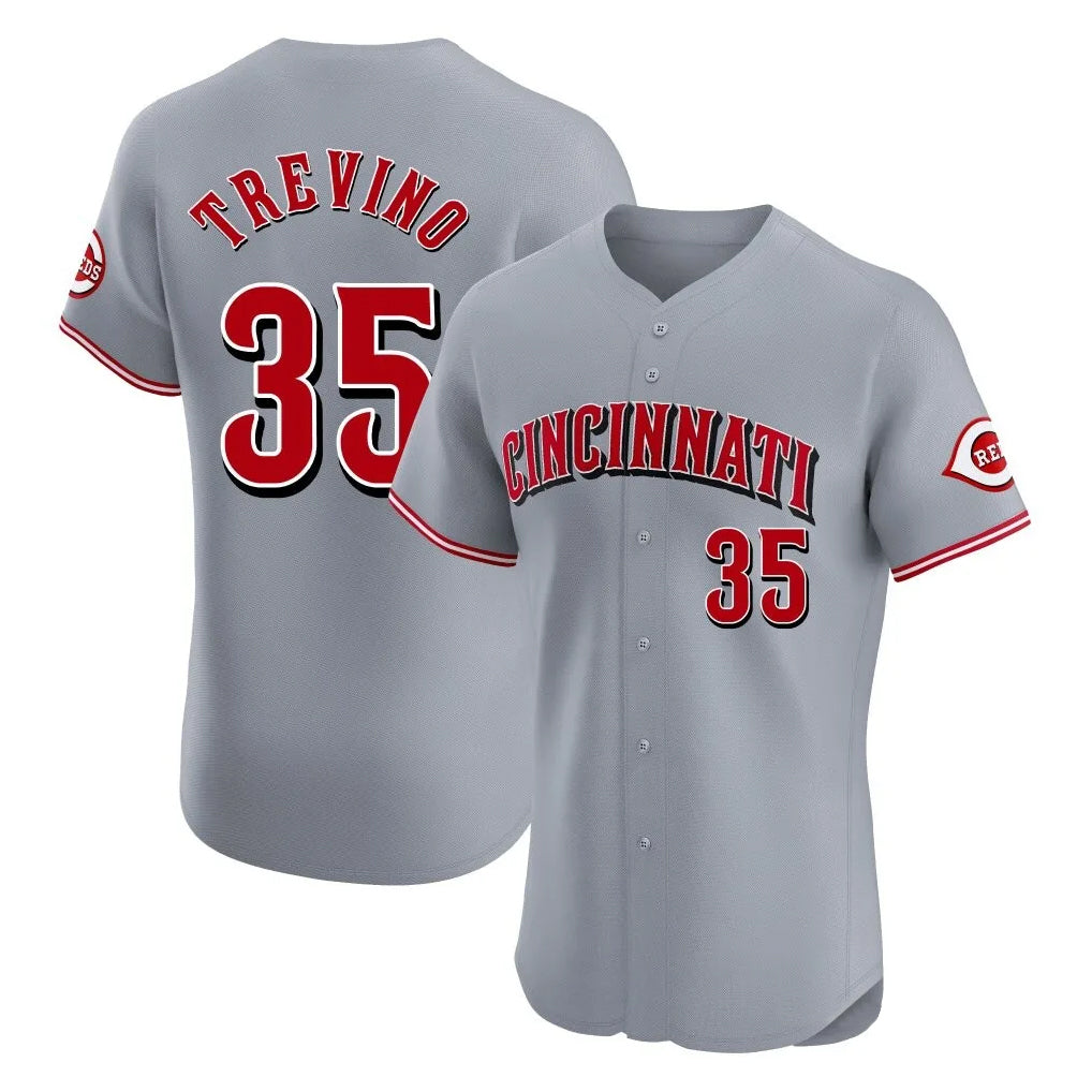 Mdoa C.Reds #35 Jose Trevino Player Gray Limited Elite Home Stitched Jerseys