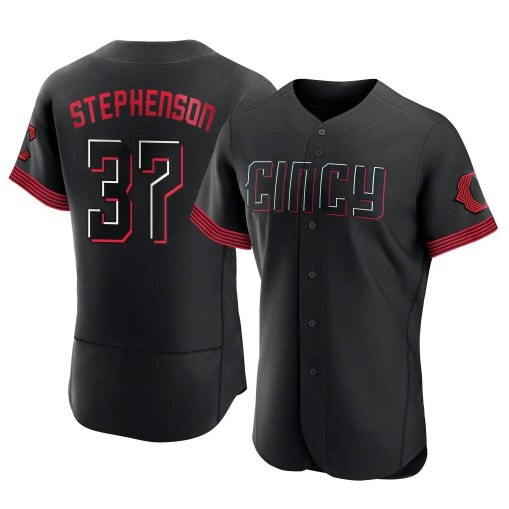 Mdoa C.Reds #37 Tyler Stephenson Player Black City Connect Limited Elite Home Stitched Jerseys