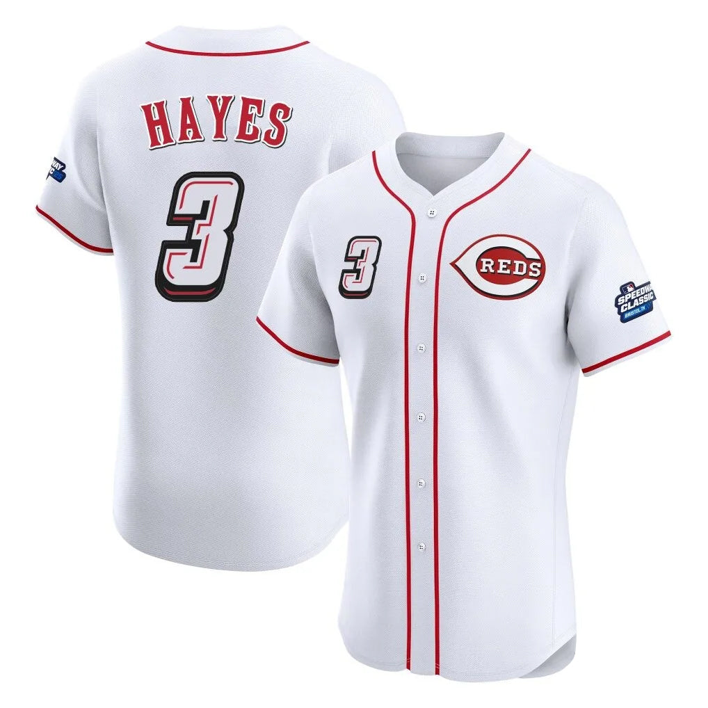 Mdoa C.Reds #3 Ke'Bryan Hayes Player White Speedway Classic Limited Elite Home Stitched Jerseys