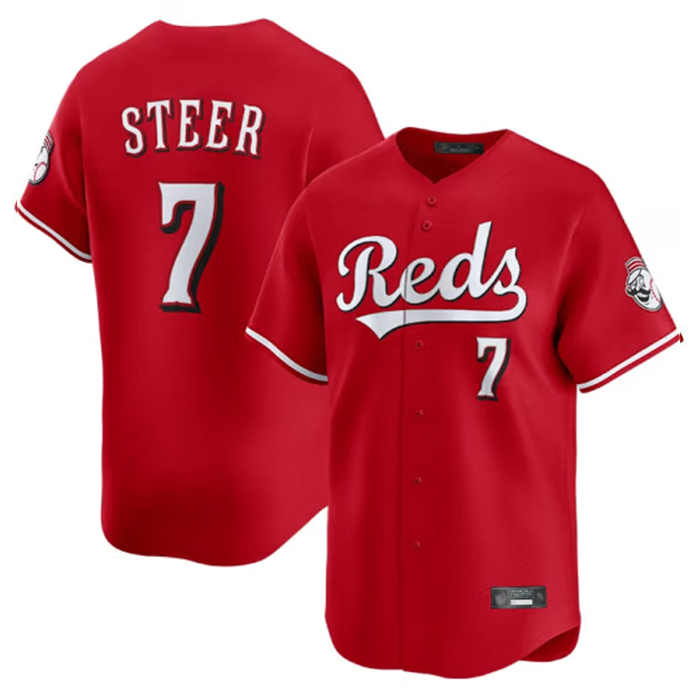 Mdoa C.Reds #7 Spencer Steer Player Red Home Limited Stitched Jerseys