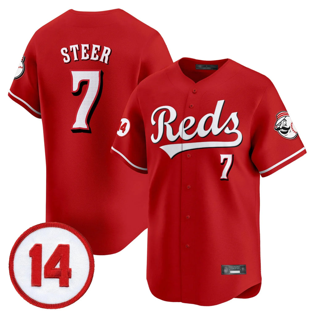 Mdoa C.Reds #7 Spencer Steer Player Red Vapor Premier Limited Home Stitched Jerseys