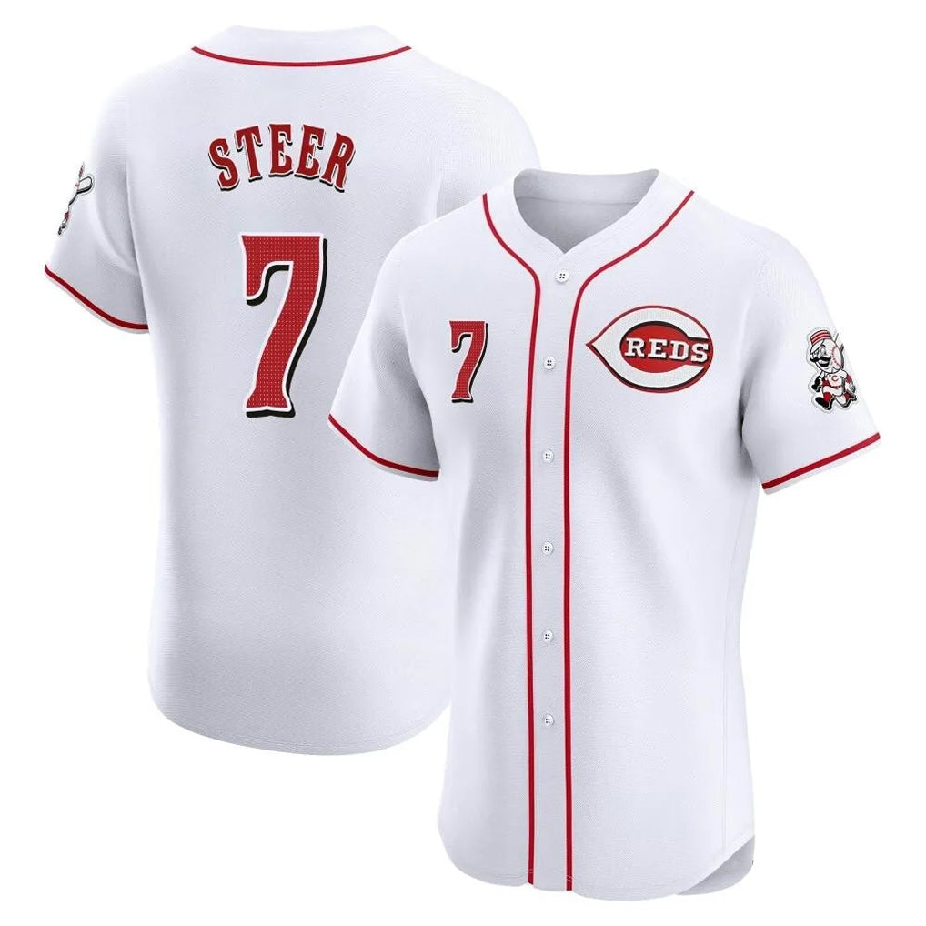 Mdoa C.Reds #7 Spencer Steer Player White Limited Elite Home Stitched Jerseys