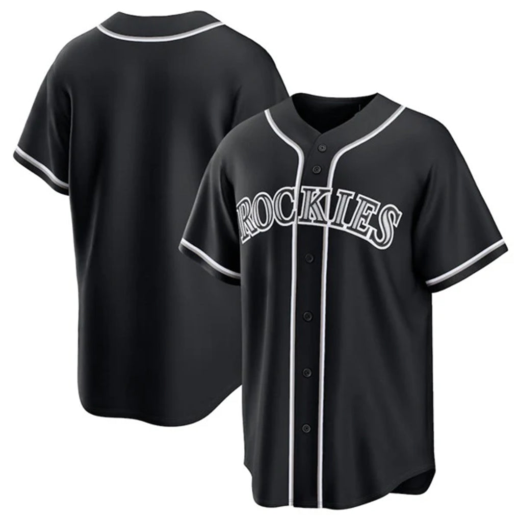 Mdoa C.Rockies Black Fashion Out Home Game Blank Player Stitched Jerseys
