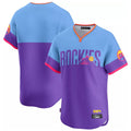 Mdoa C.Rockies Purple-Light Blue City Connect Limited Home T-shirt Blank Player Stitched Jerseys