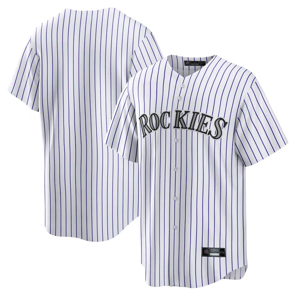 Mdoa C.Rockies White Game Home Blank Player Stitched Jerseys