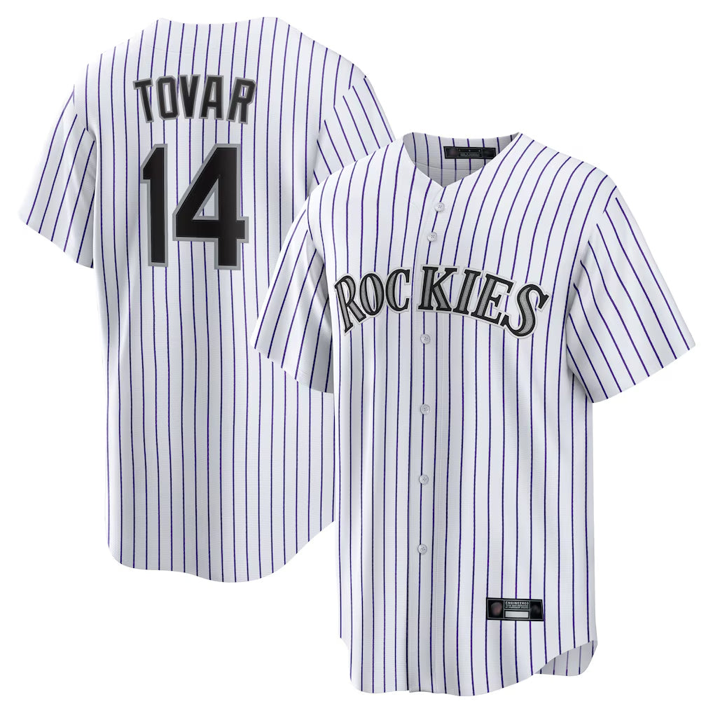 Mdoa C.Rockies #14 Ezequiel Tovar Player White Game Home Stitched Jerseys