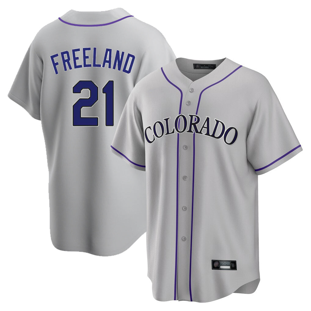 Mdoa C.Rockies #21 Kyle Freeland Player Gray Game Home Stitched Jerseys
