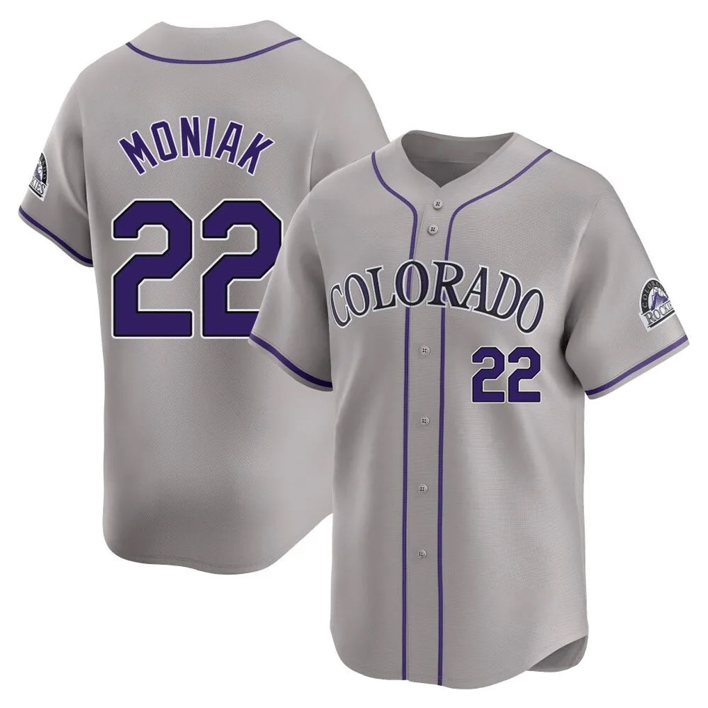 Mdoa C.Rockies #22 Mickey Moniak Player Gray Limited Home Stitched Jerseys