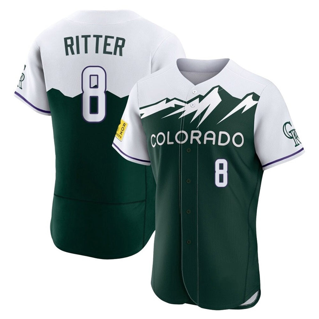 Mdoa C.Rockies #8 Ryan Ritter Player Green City Connect Limited Elite Home Stitched Jerseys