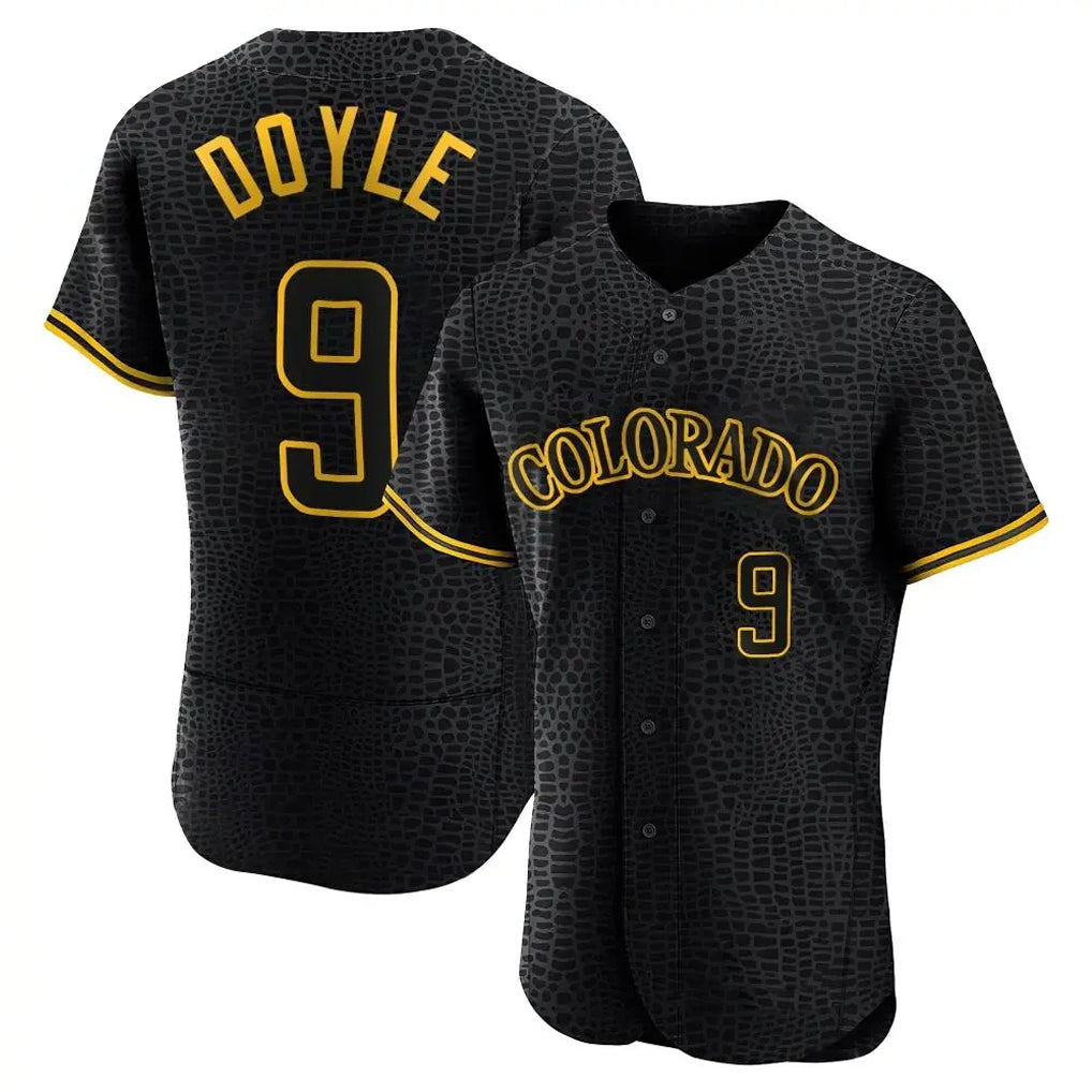 Mdoa C.Rockies #9 Brenton Doyle Player Black Snake Skin City Limited Elite Home Stitched Jerseys