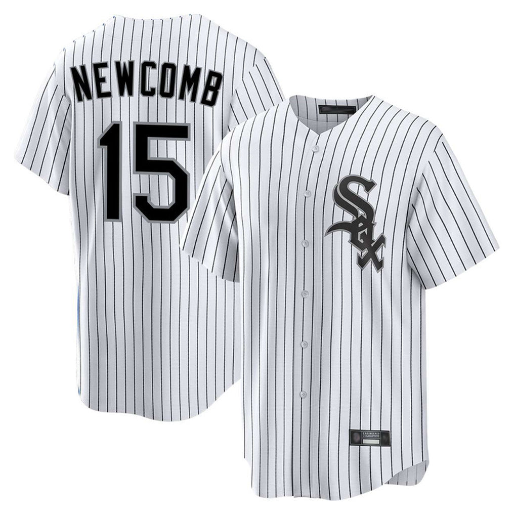 Mdoa C.White Sox #15 Sean Newcomb Player White Stripe Home Game Stitched Jerseys