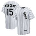 Mdoa C.White Sox #15 Sean Newcomb Player White Stripe Home Game Stitched Jerseys