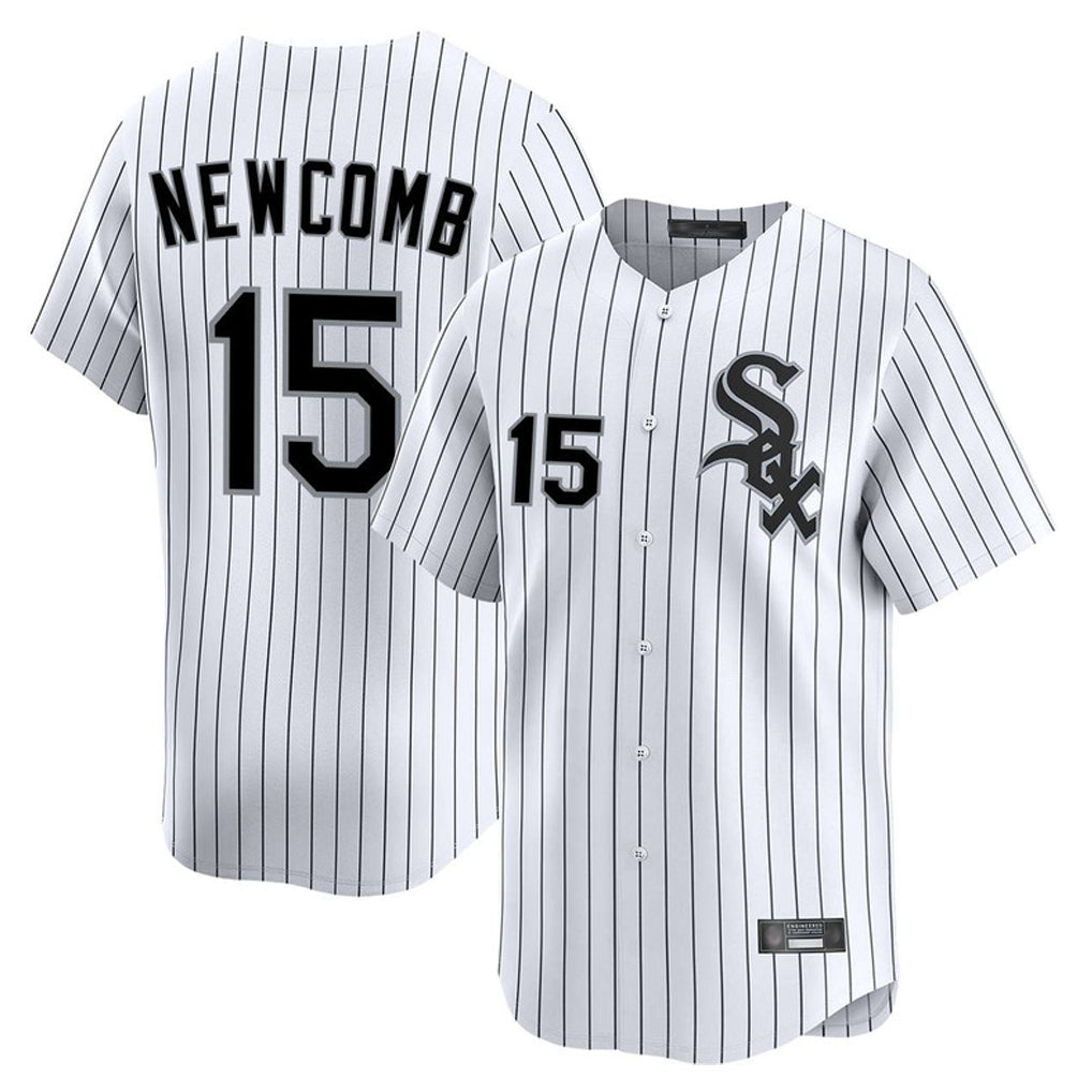 Mdoa C.White Sox #15 Sean Newcomb Player White Stripe Limited Home Stitched Jerseys