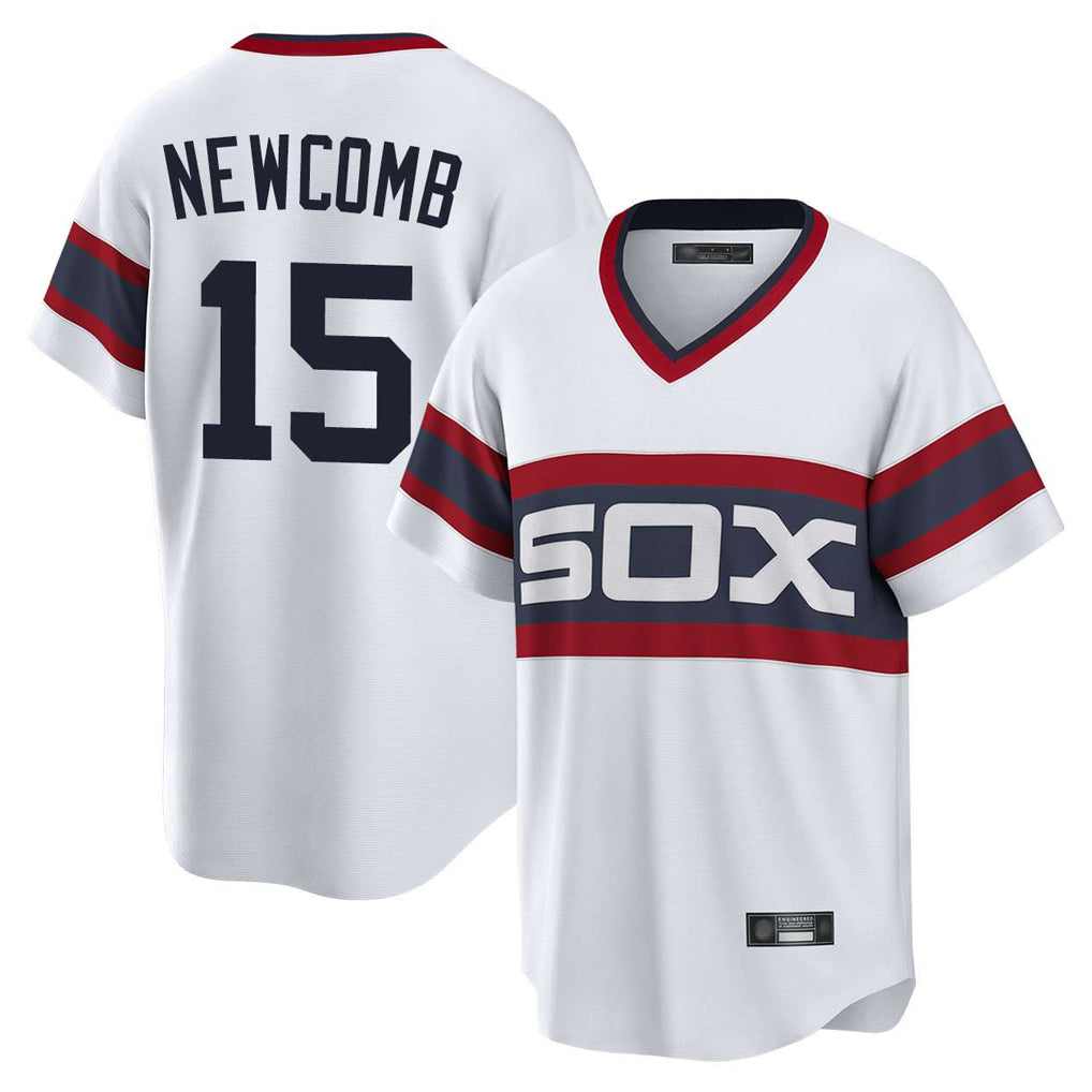 Mdoa C.White Sox #15 Sean Newcomb Player White T-shirt Home Game Stitched Jerseys