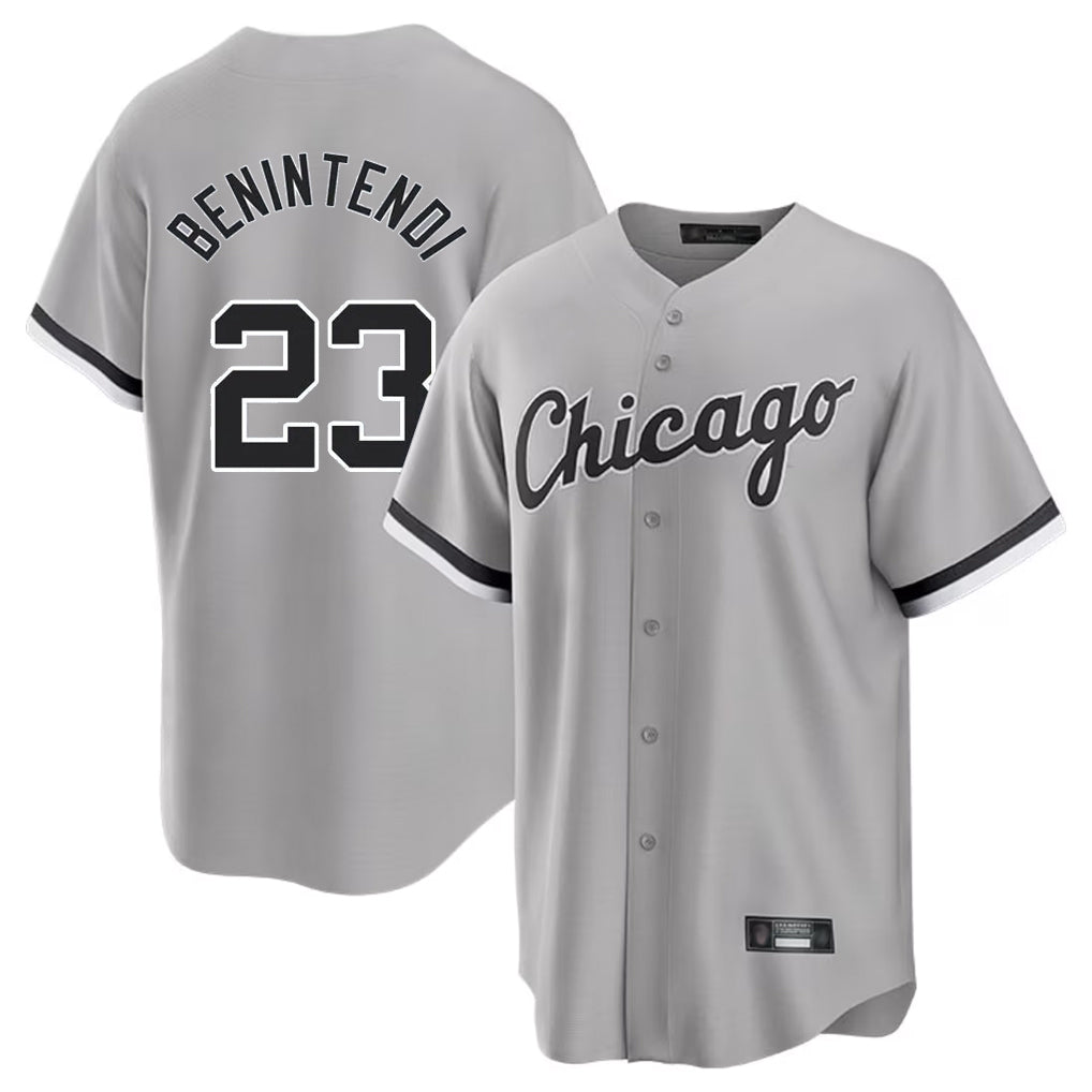 Mdoa C.White Sox #23 Andrew Benintendi Player Gray Home Game Stitched Jerseys