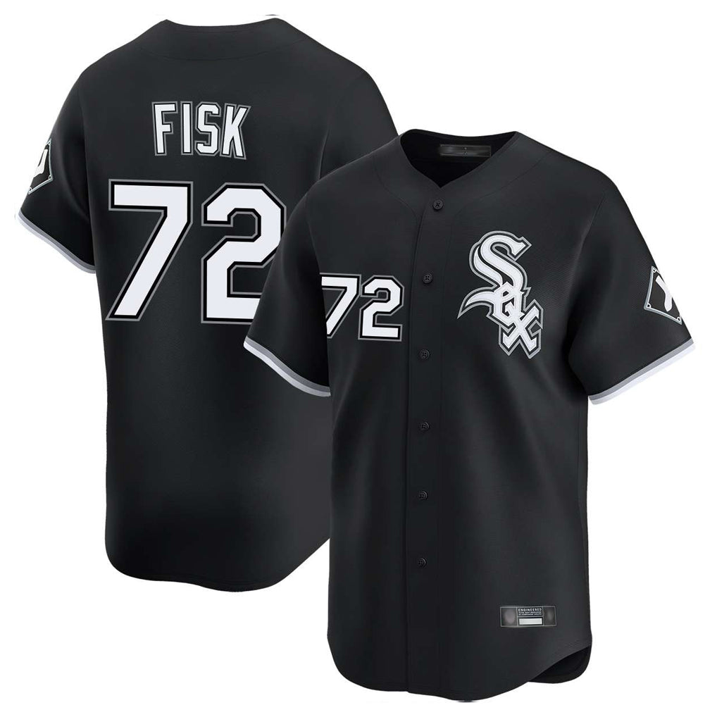 Mdoa C.White Sox #72 Carlton Fisk Player Black Limited Home Stitched Jerseys