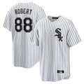 Mdoa C.White Sox #88 Luis Robert Jr Player White Stripe Home Game Stitched Jerseys