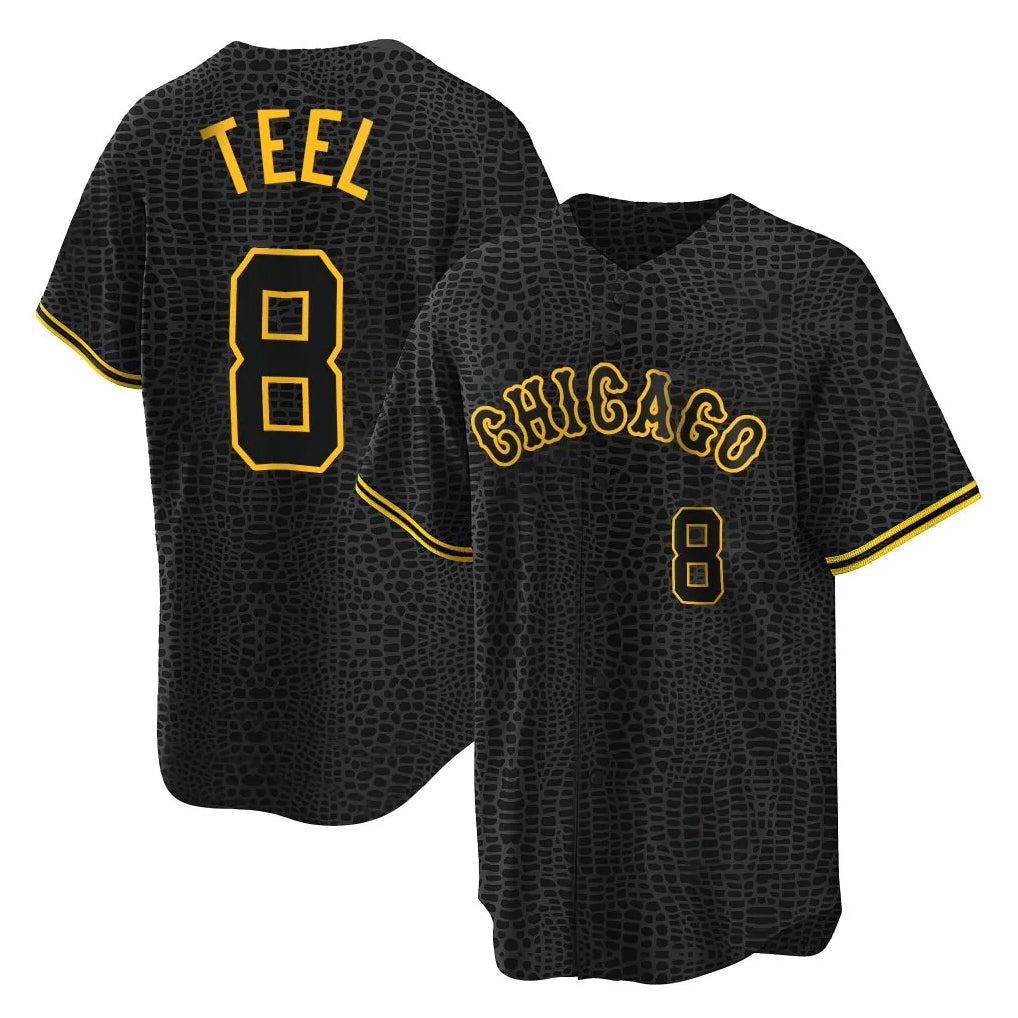 Mdoa C.White Sox #8 Kyle Teel Player Black Snake Skin City Home Game Stitched Jerseys