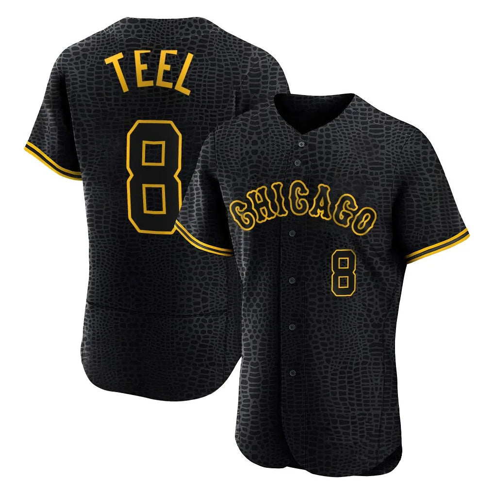 Mdoa C.White Sox #8 Kyle Teel Player Black Snake Skin City Limited Elite Home Stitched Jerseys