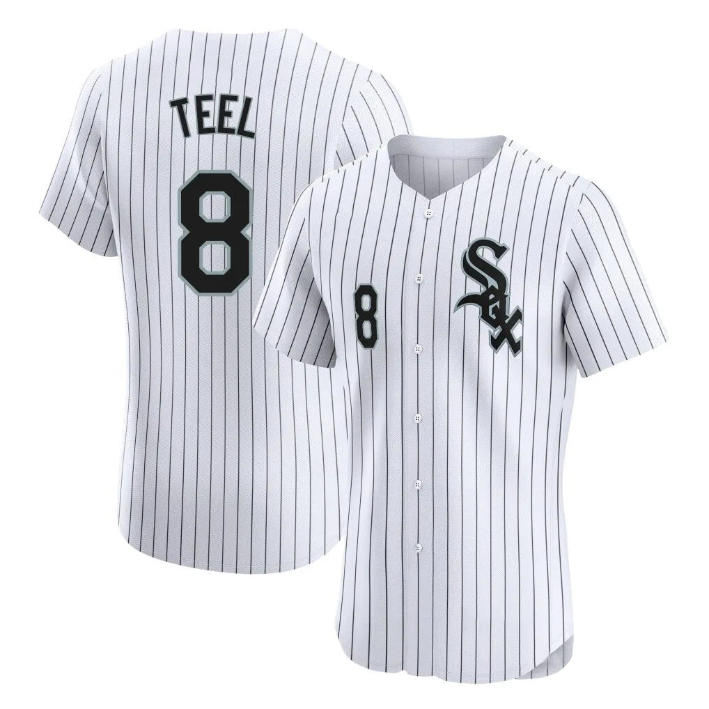 Mdoa C.White Sox #8 Kyle Teel Player White Stripe Limited Elite Home Stitched Jerseys