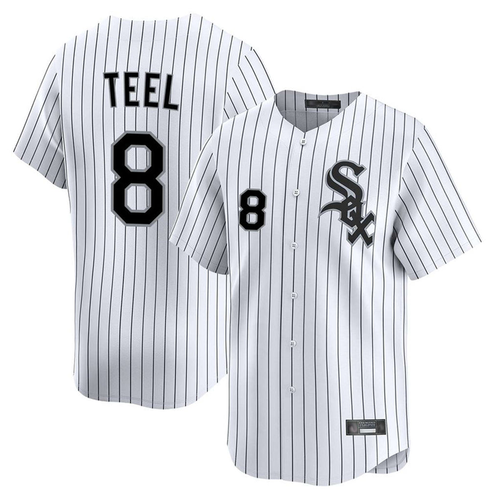 Mdoa C.White Sox #8 Kyle Teel Player White Stripe Limited Home Stitched Jerseys