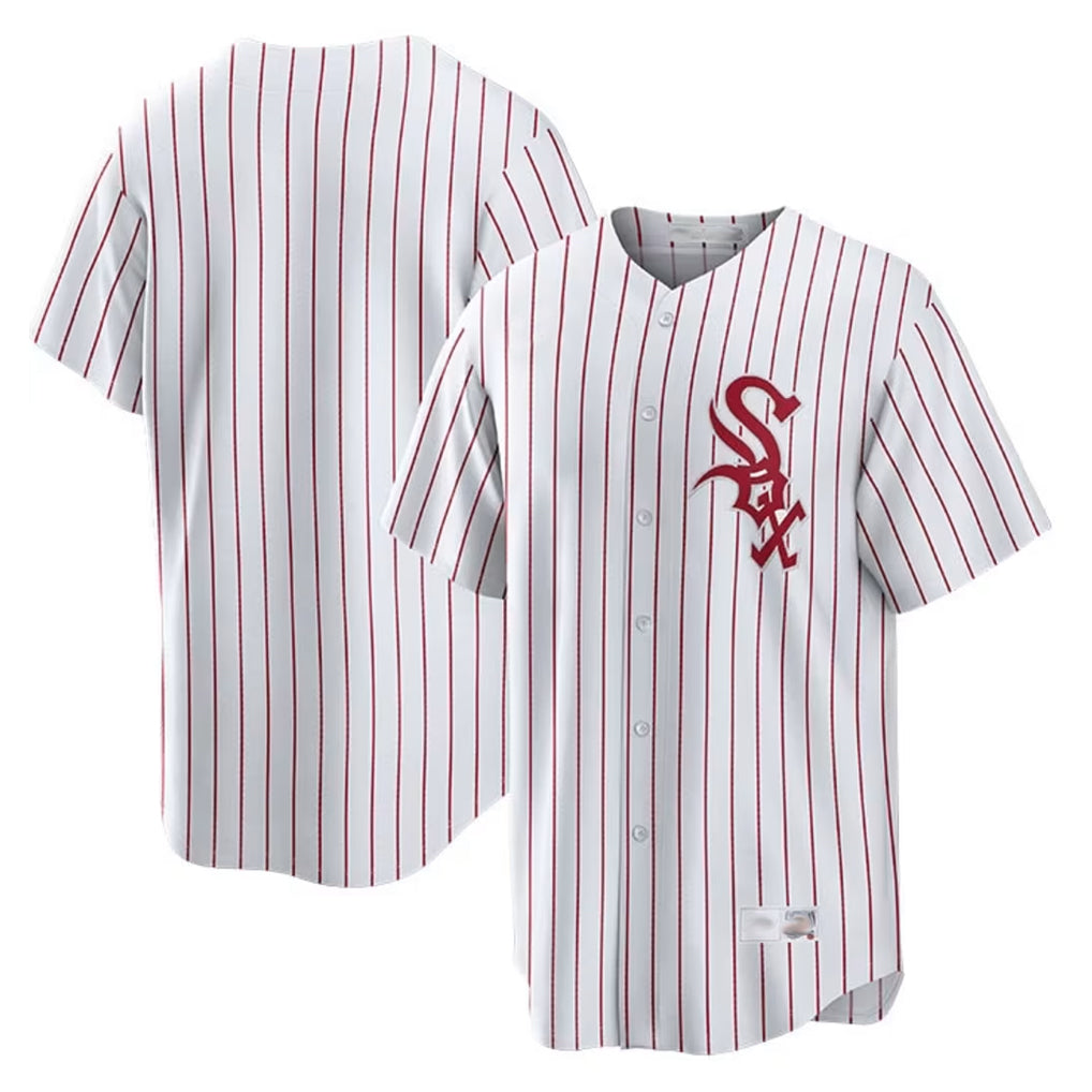 Mdoa C.White Sox ## White Sox Blank Player Red Stripe White Home Game Stitched Jerseys