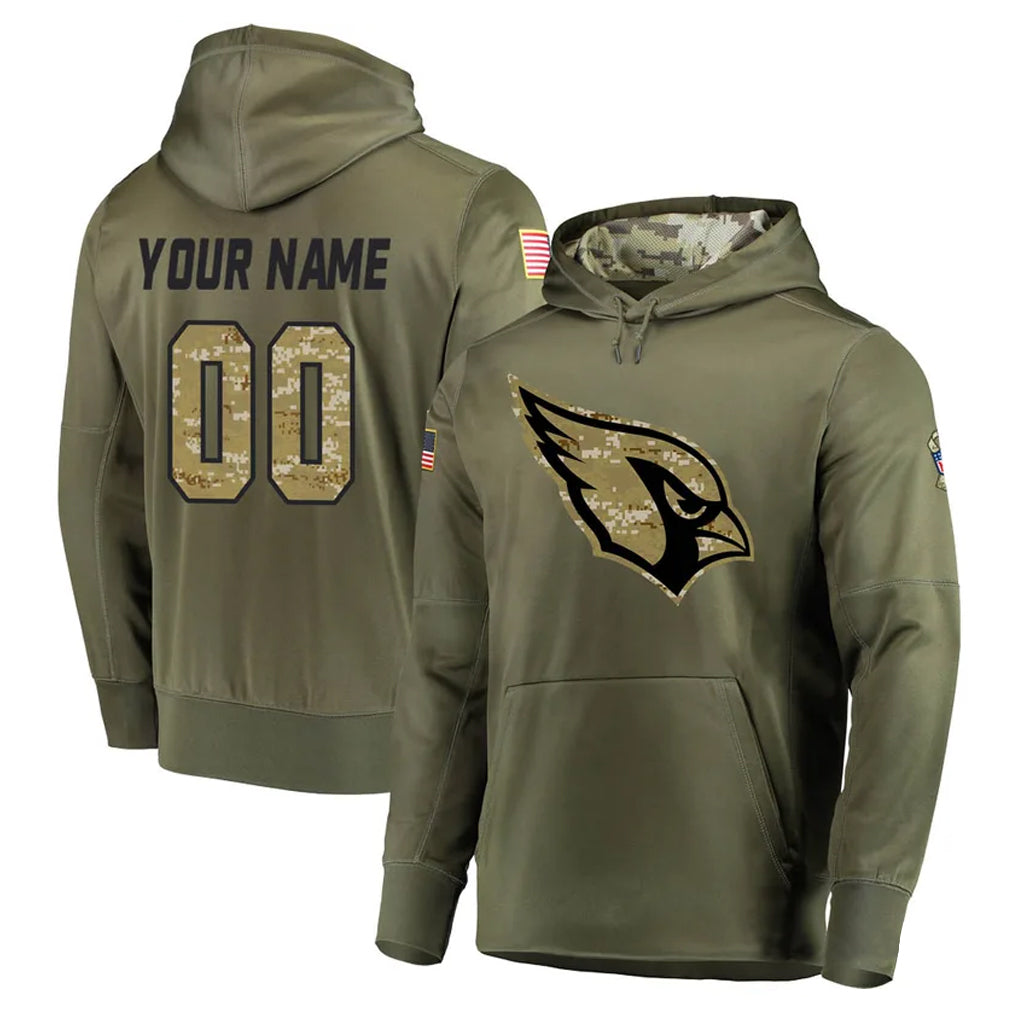 Mdoa Custom A.Cardinals Olive Salute to Service Limited Hoodie Any Name & Numbers Stitched Jerseys