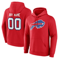 Mdoa Custom B.Bills Red Team Authentic Personalized Name & Number Hoodie Stitched Jerseys