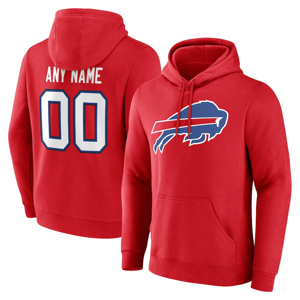 Mdoa Custom B.Bills Red Team Authentic Personalized Name & Number Hoodie Stitched Jerseys