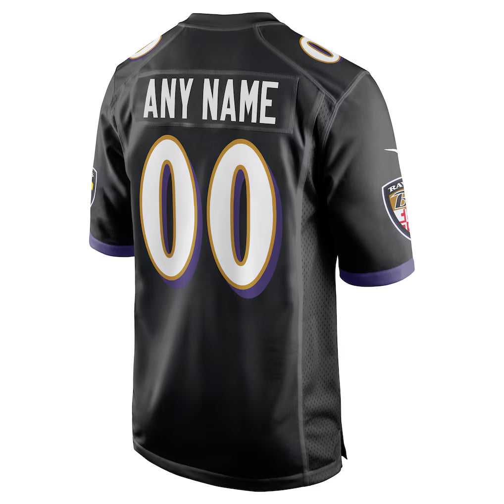 Mdoa Custom B.Ravens Black Alternate Home Game Any Name & Numbers Stitched Jerseys