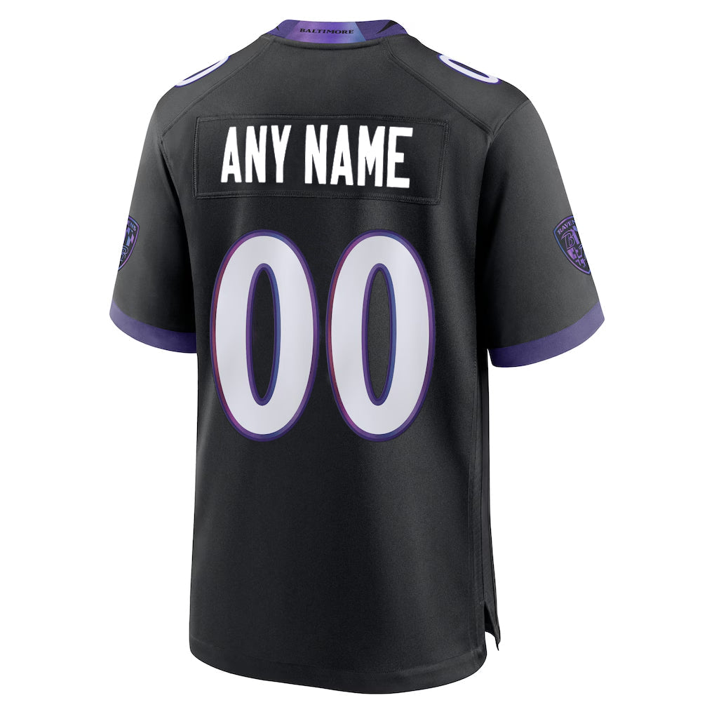 Mdoa Custom B.Ravens Black Home Game Any Name & Numbers Stitched Jerseys